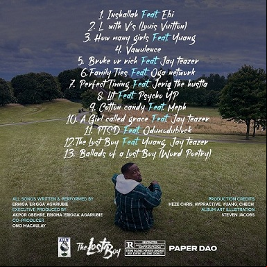 Erigga the Lost Boy Album Backcover